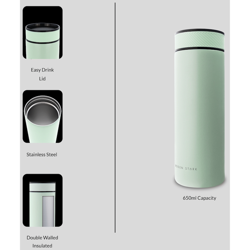 Boden Stark Kitchen and Home Boden Stark 650ml Travel Flask - Green
