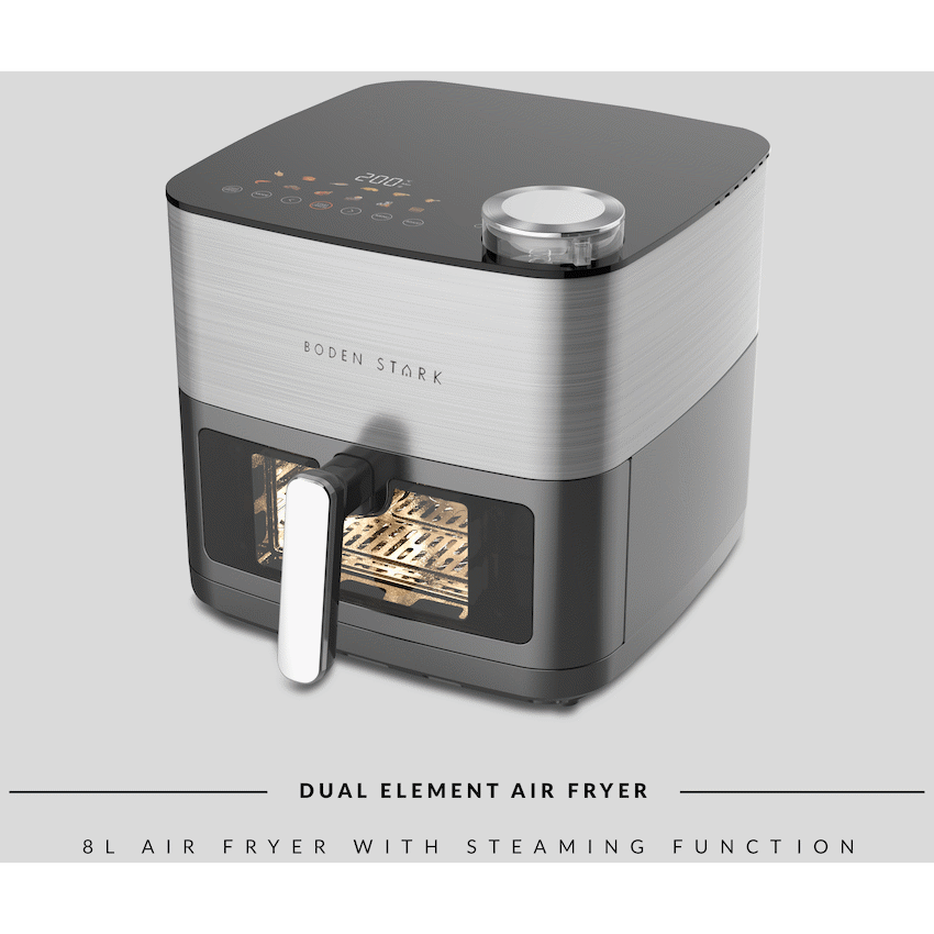 Boden Stark Kitchen and Home Boden Stark 8l Dual Element Air Fryer with Steaming Function