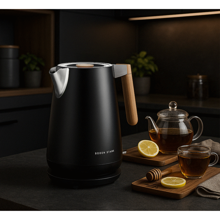 Boden Stark Kitchen and Home Boden Stark Anson Collection 1.7l 2000w Stainless Steel Kettle - Black