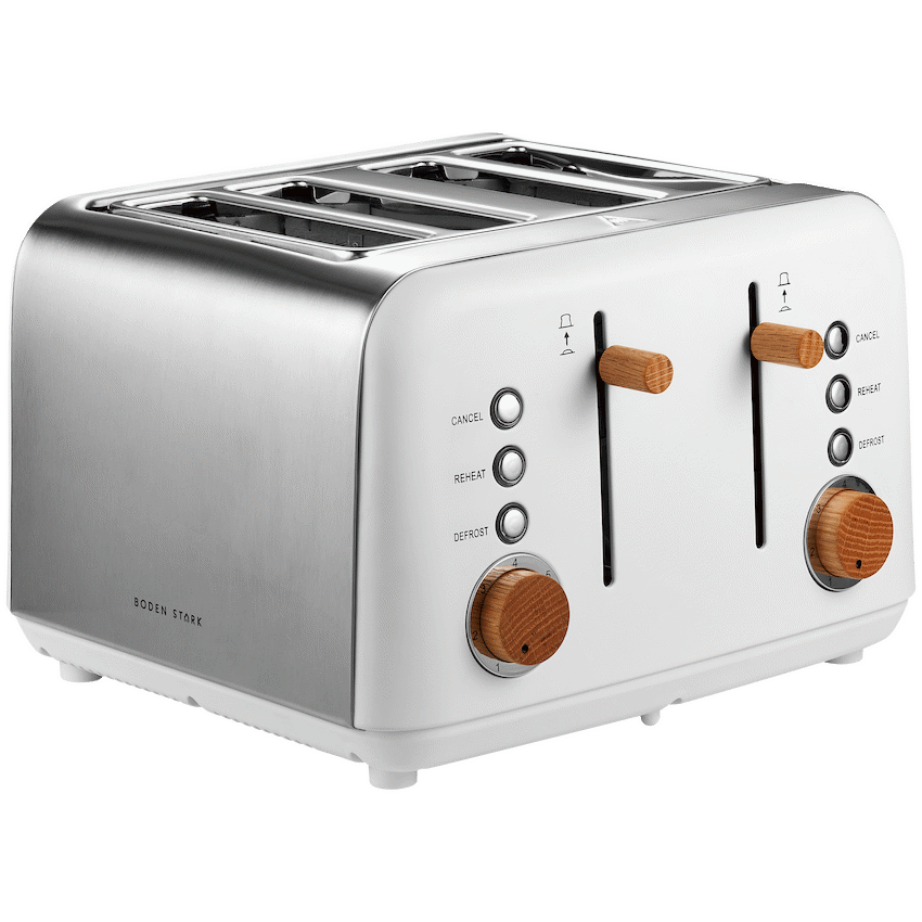 Boden Stark Kitchen and Home Boden Stark Anson Collection 4 Slice SS Toaster White