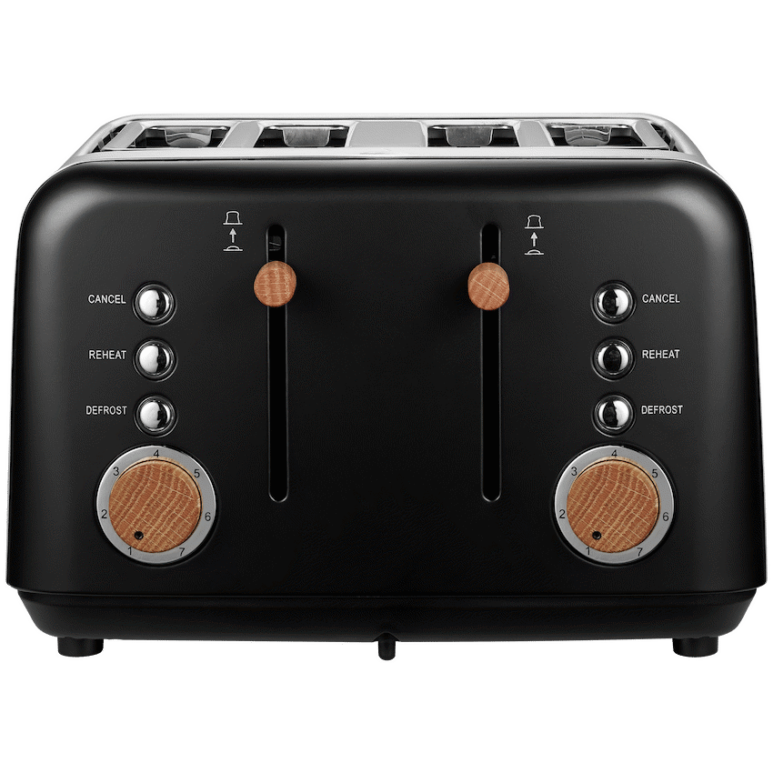 Boden Stark Kitchen and Home Boden Stark Anson Collection 4-Slice Stainless Steel Toaster - Black
