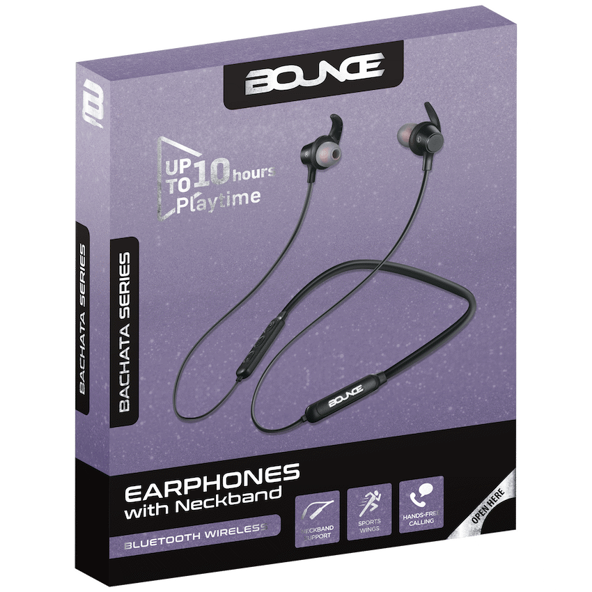 Bounce Audio Bounce Bachata Series Bluetooth Earphones with Neckband - Black