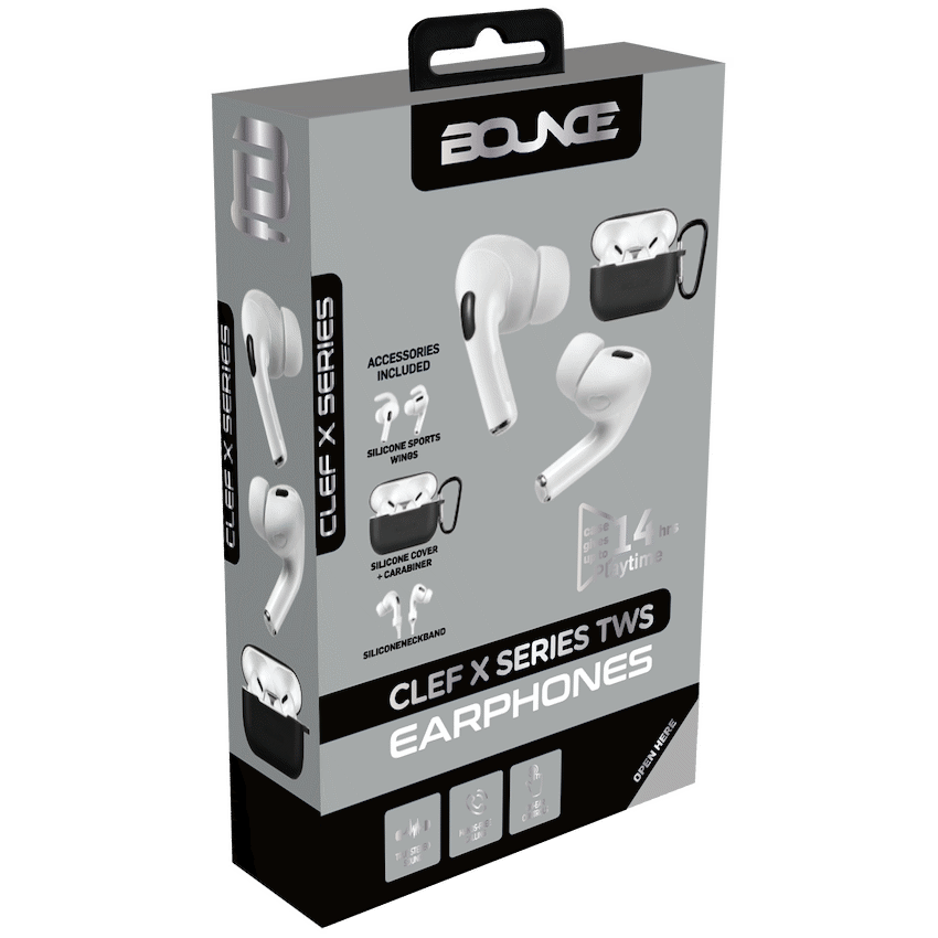 Bounce Audio Bounce Clef X True Wireless Earphones + Silicone Accessories - Black