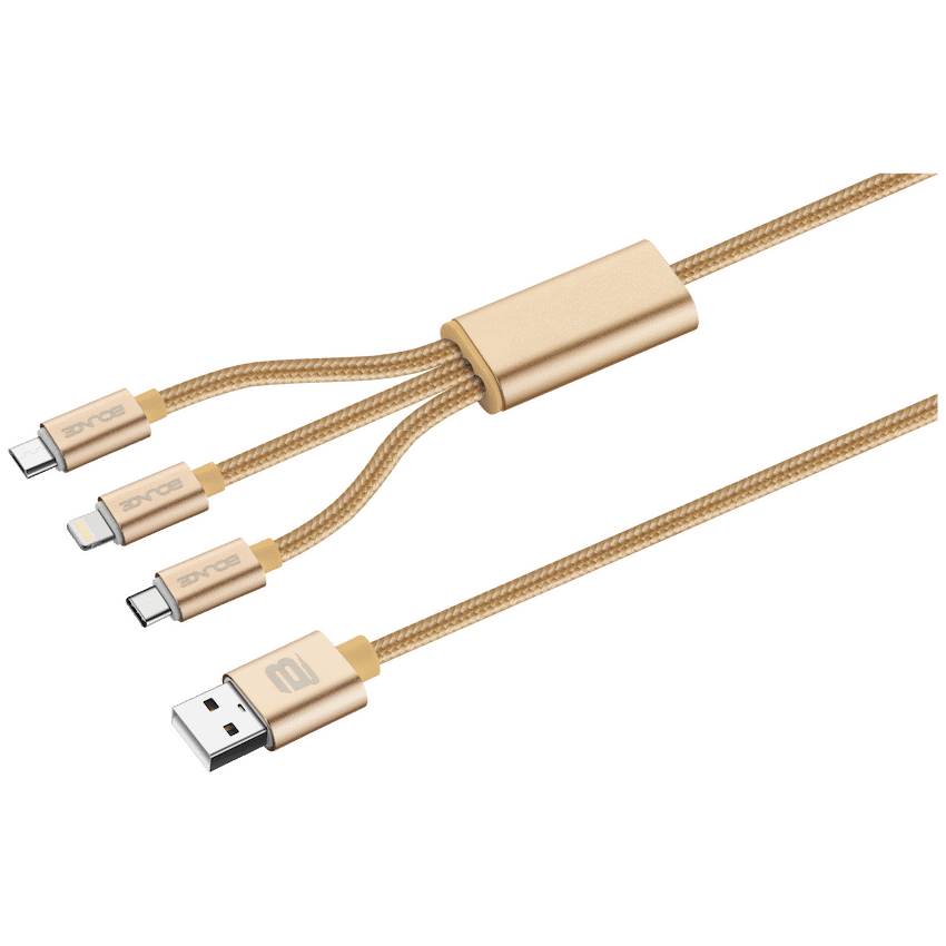 Bounce Mobile Accessories Bounce Cord Series 3-in-1 Charge Cable - Gold