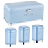 Deluxe Blue With Silver Base Bread Bin With 3Pcs Canisters Set - CH887