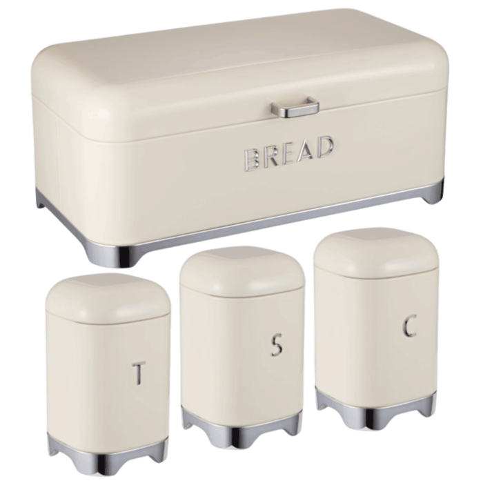 Recliner Deluxe Cream With Silver Base Bread Bin - CH889