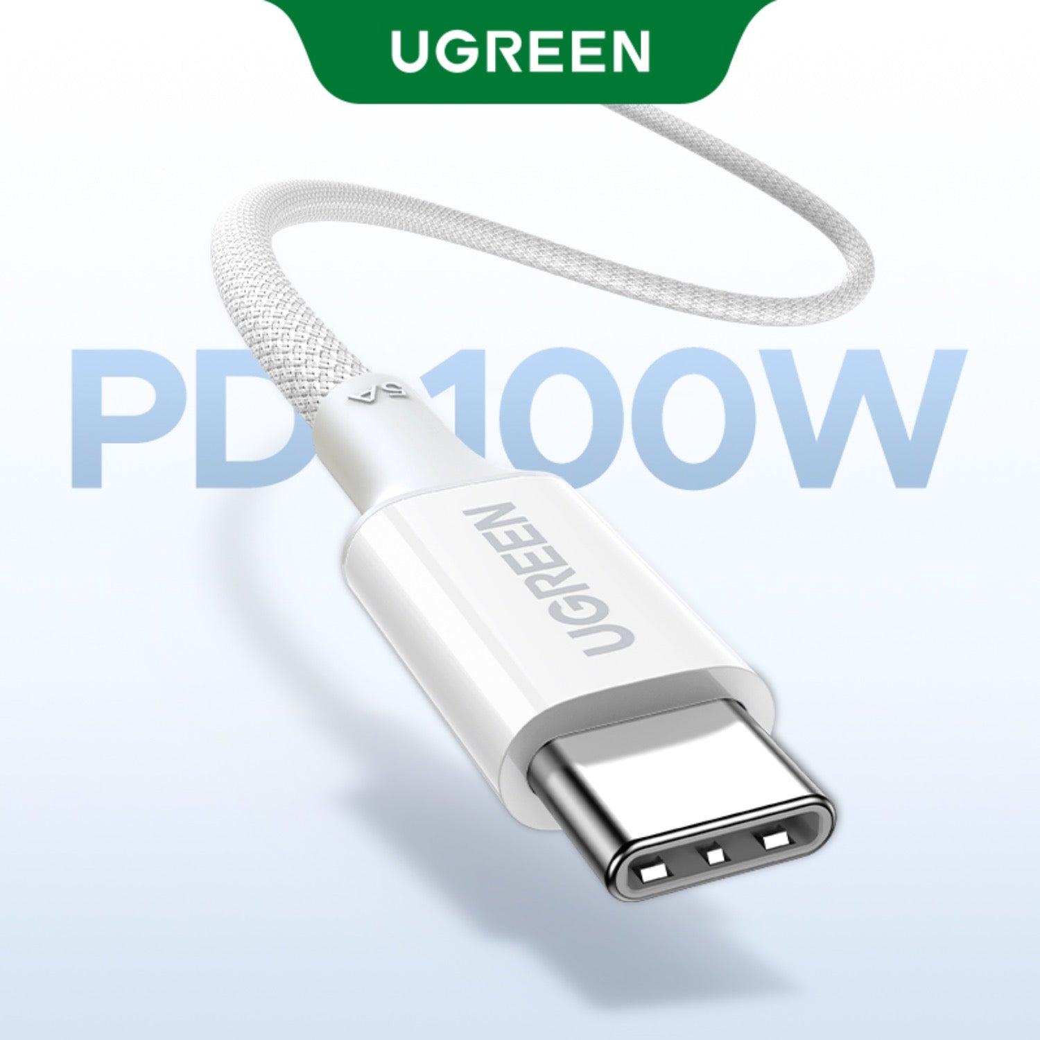 UGREEN Type-C To Type-C Braided Cable 100W 2 Metre - White