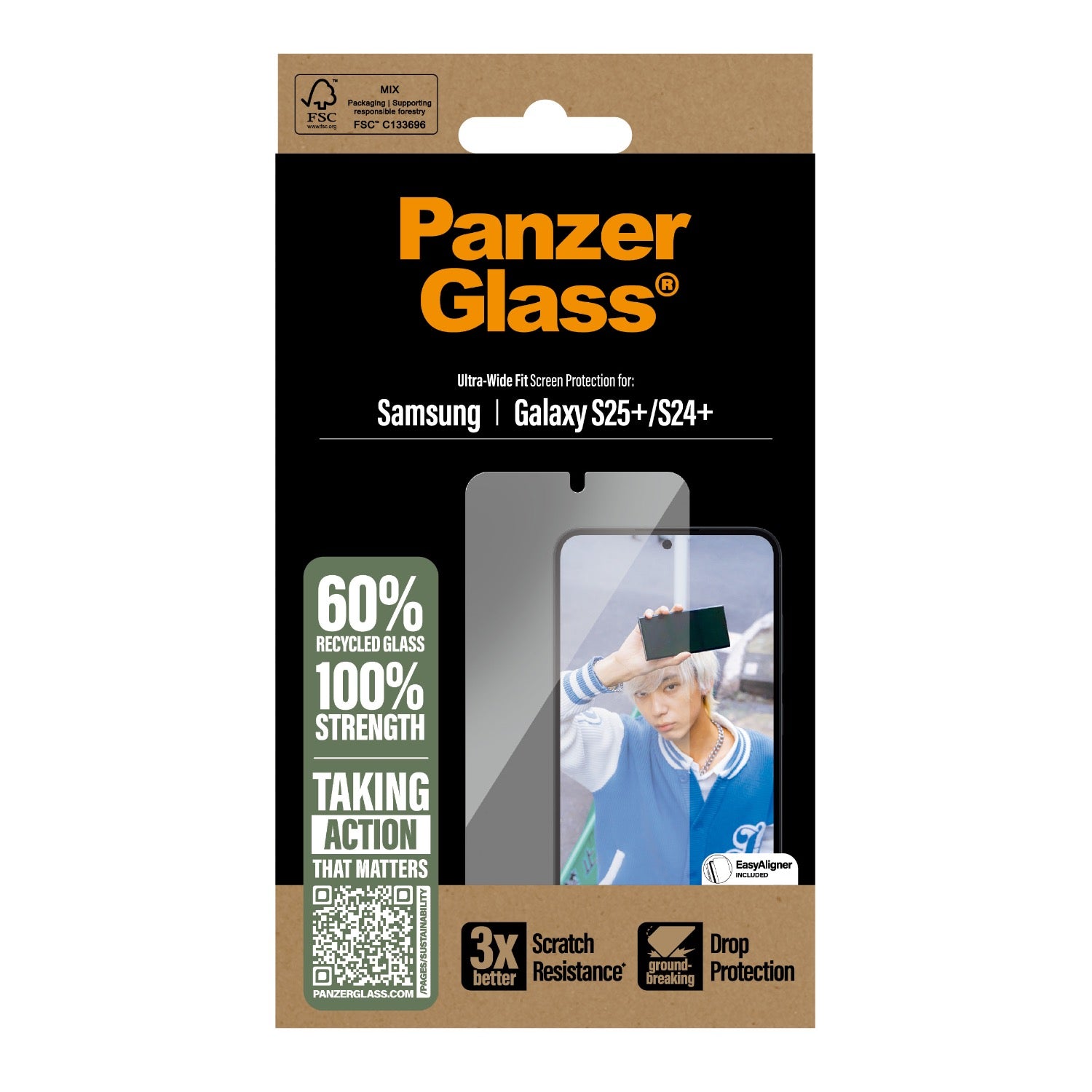 PanzerGlass Screen Protector Ultra Wide Fit - Samsung Galaxy S25+ - Clear