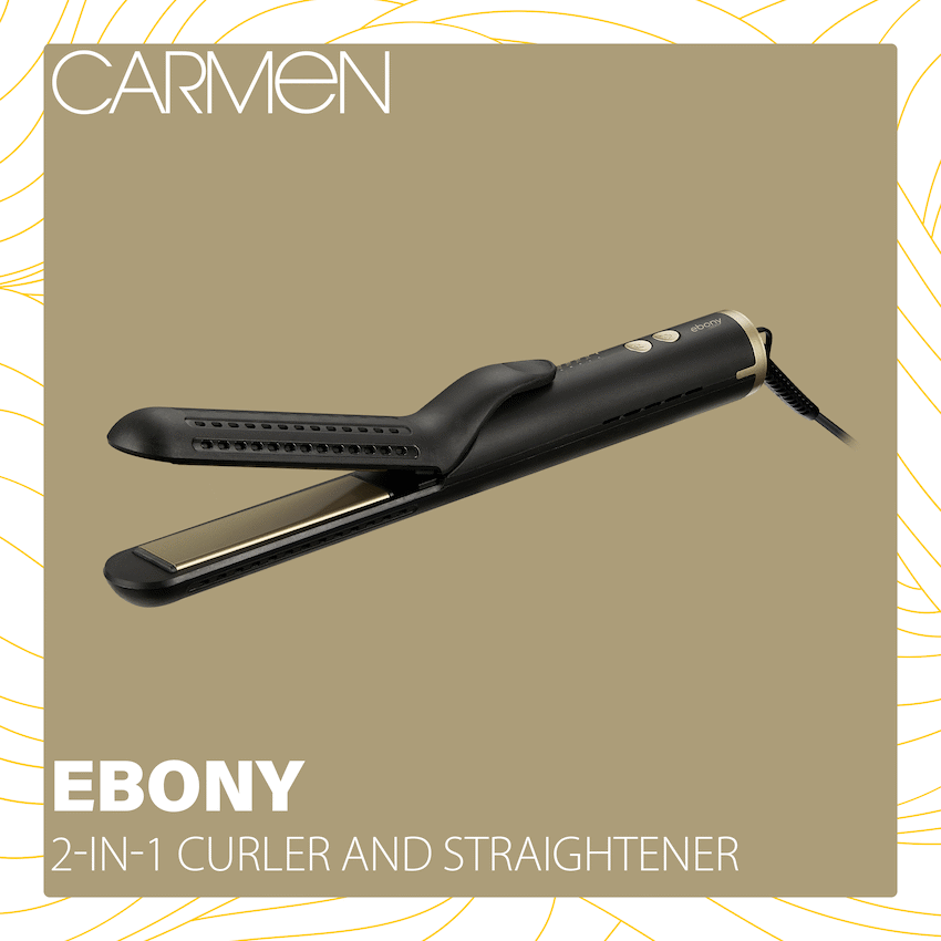 Carmen Health and wellness Carmen 2-in-1 Curler and Straightener - Ebony