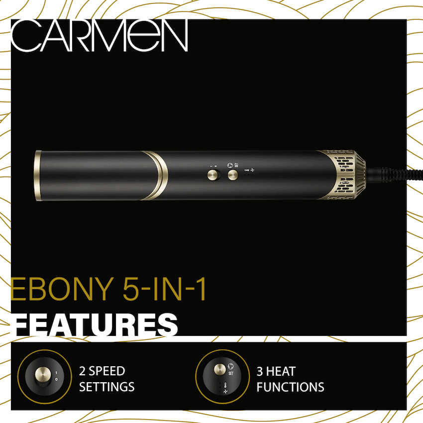 Carmen Health and wellness Carmen 5-in-1 Hot Air Brush - Ebony