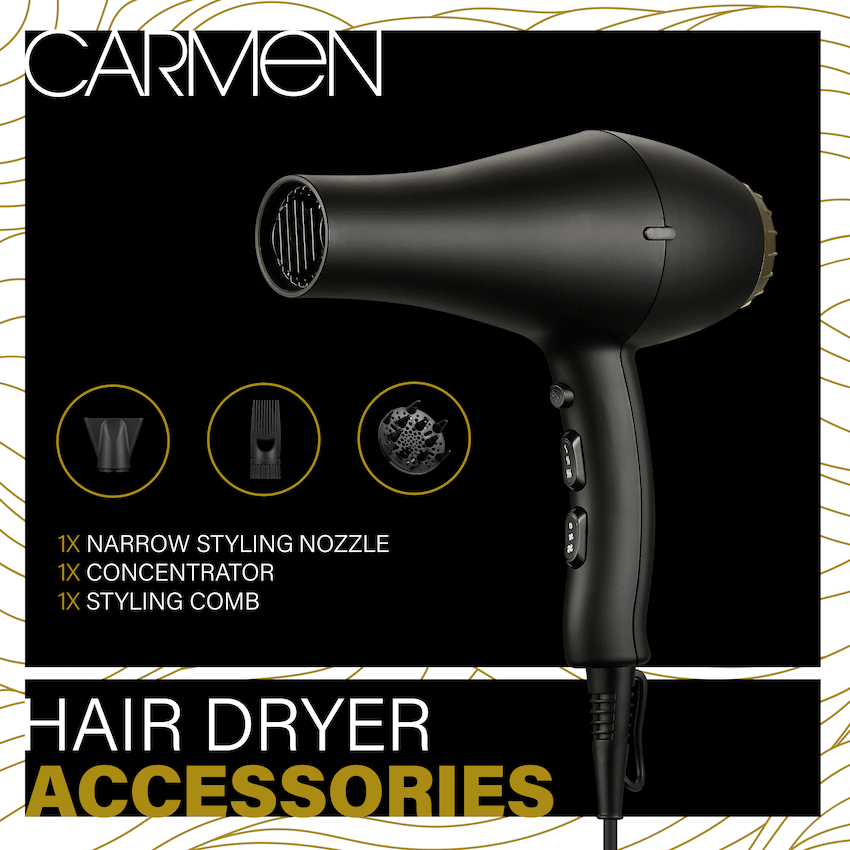 Carmen Health and wellness Carmen Ebony AC Motor Hair Dryer