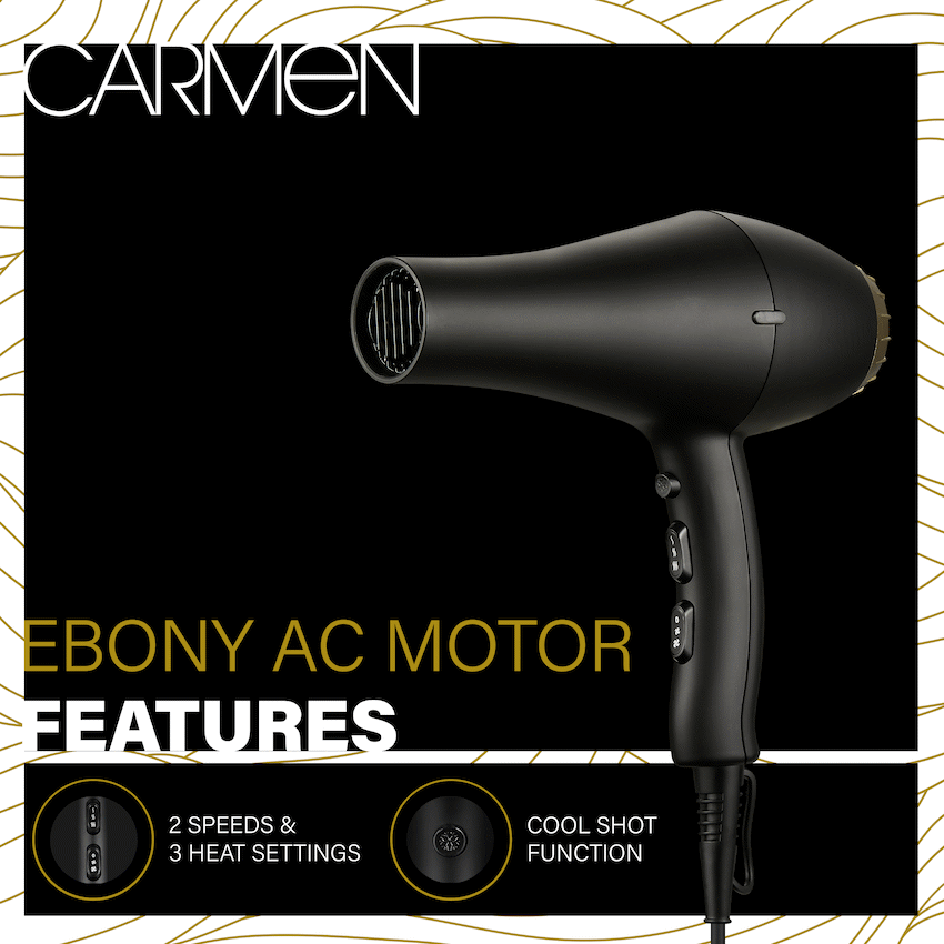Carmen Health and wellness Carmen Ebony AC Motor Hair Dryer