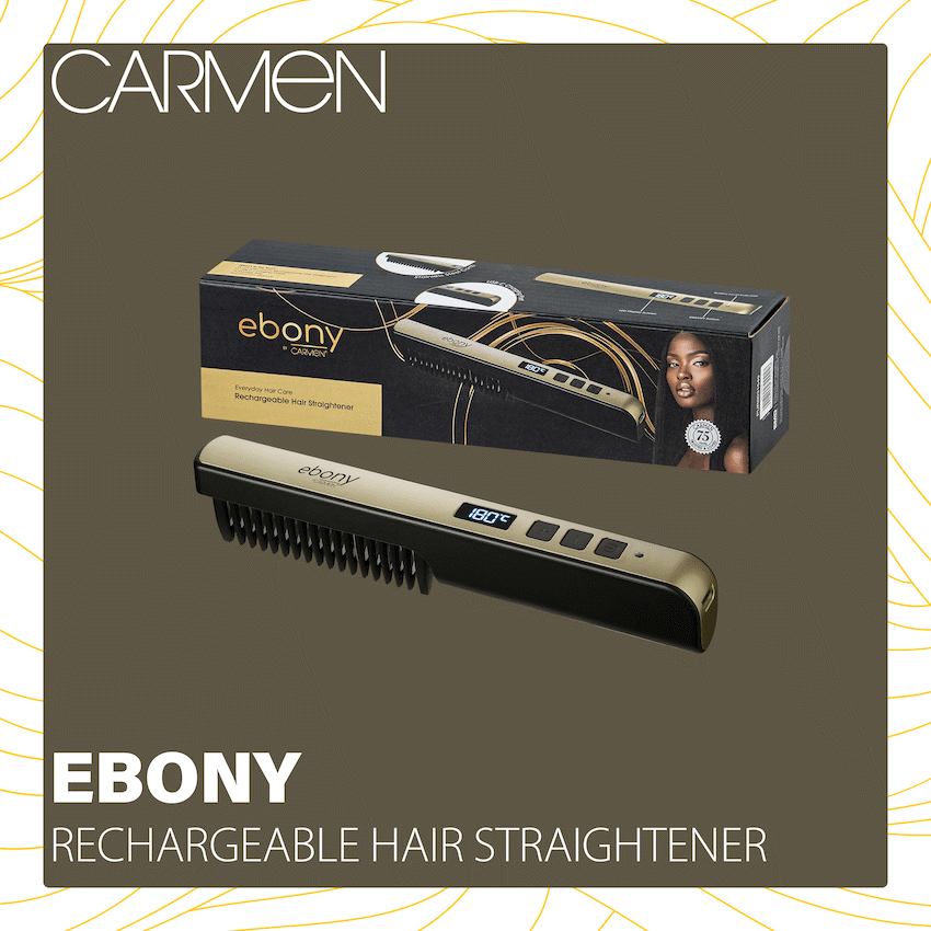 Carmen Health and wellness Carmen Ebony Rechargeable Hair Straightener