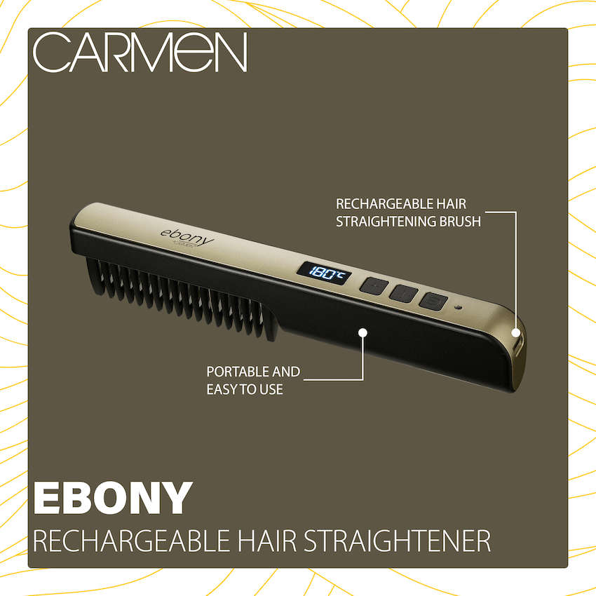 Carmen Health and wellness Carmen Ebony Rechargeable Hair Straightener