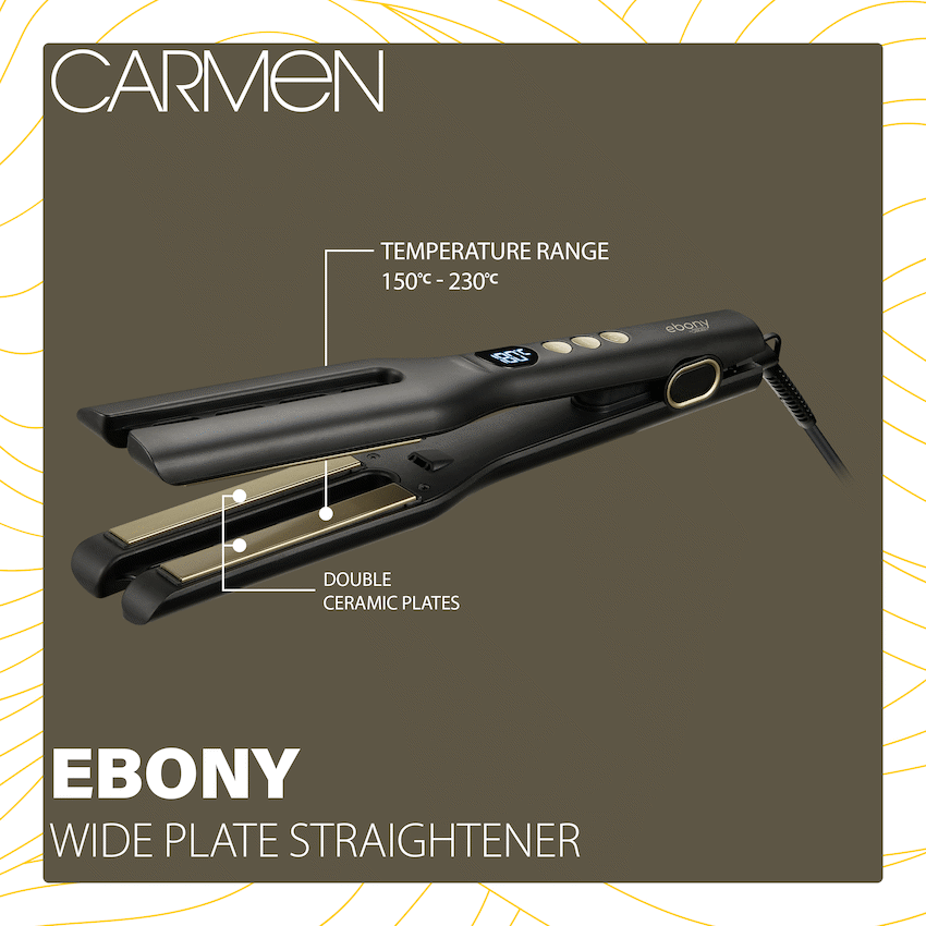 Carmen Health and wellness Carmen Ebony Wide Plate Straightener