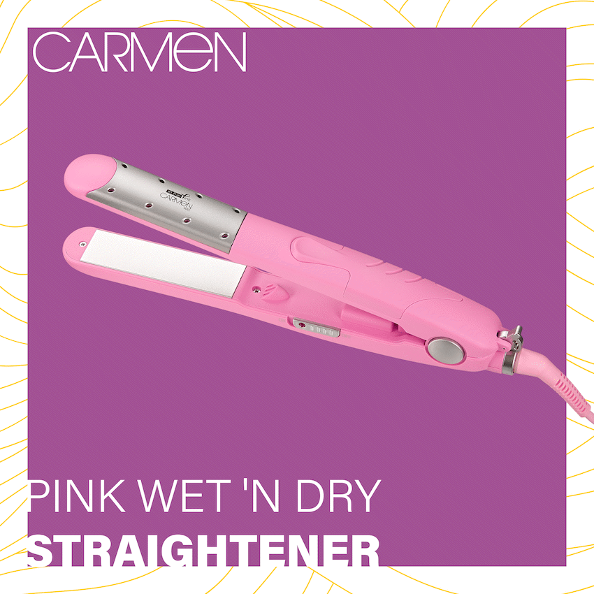 Carmen Health and wellness Carmen Pink Wet 'n Dry Straightener - Pink