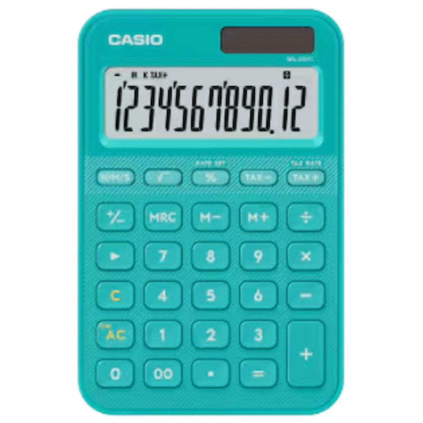 Casio Casio MS-20YC 12 Digit Calculator Turquoise