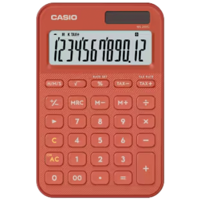 Casio Casio MS-20YC 12 Digit Desk Calculator Red