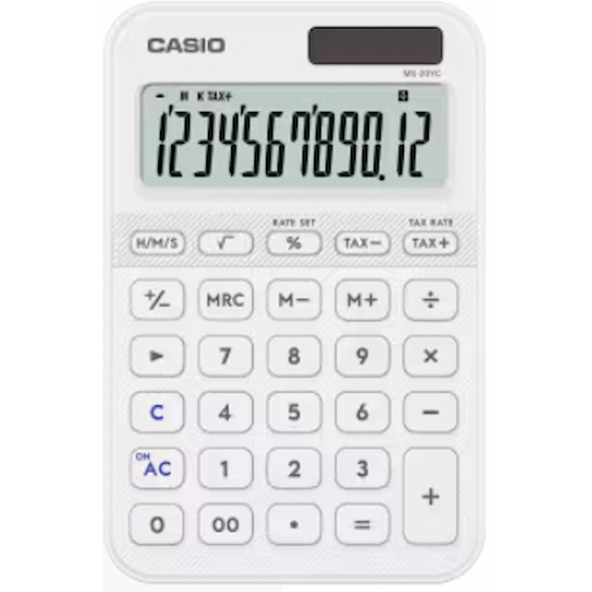 Casio Casio MS-20YC 12 Digit Desk Calculator White