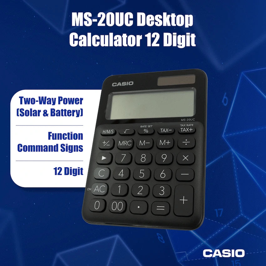 Casio Education and learning Casio MS-20UC - Desktop Calculator 12-Digit - Black