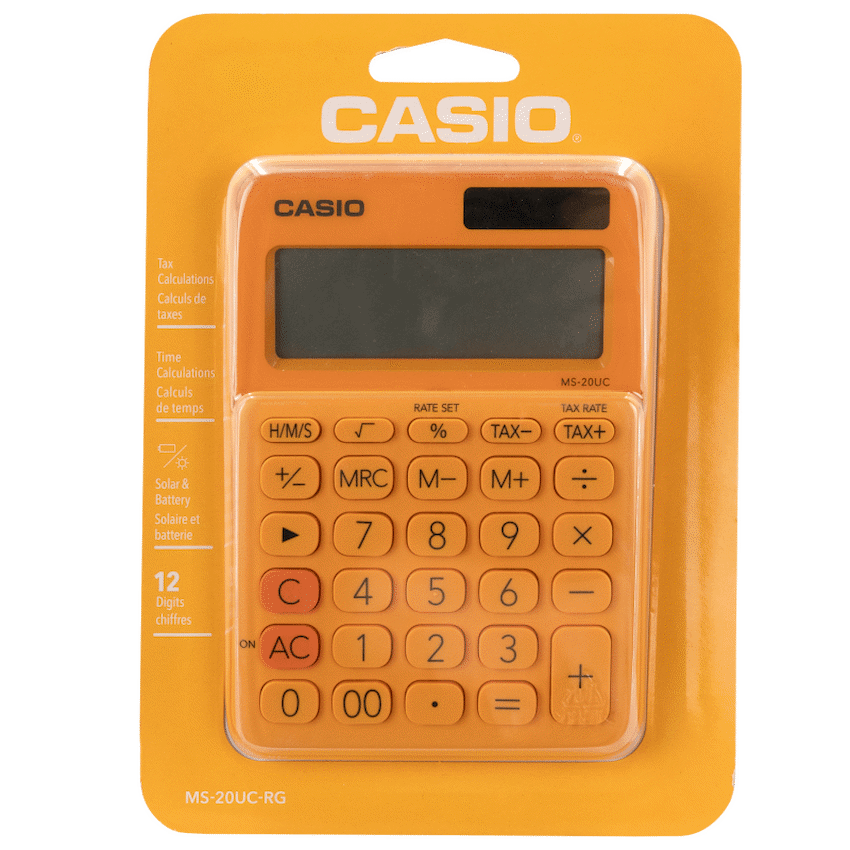 Casio Education and learning Casio MS-20UC - Desktop Calculator 12-Digit - Orange