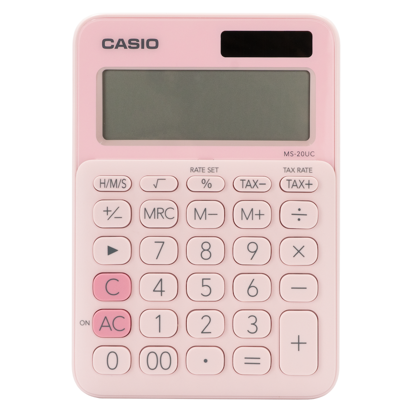 Casio Education and learning Casio MS-20UC - Desktop Calculator - 12-Digit - Pink