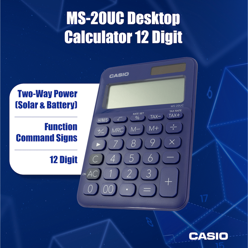 Casio Education and learning Casio MS-20UC - Desktop Calculator 12-Digit - Purple