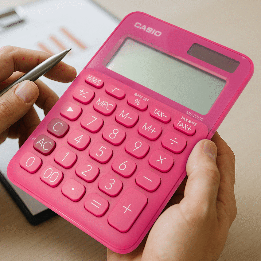 Casio Education and learning Casio MS-20UC - Desktop calculator 12 Digit - Red