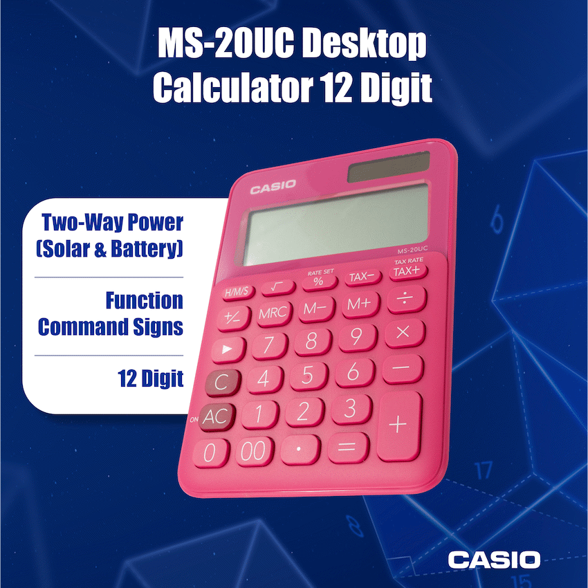 Casio Education and learning Casio MS-20UC - Desktop calculator 12 Digit - Red