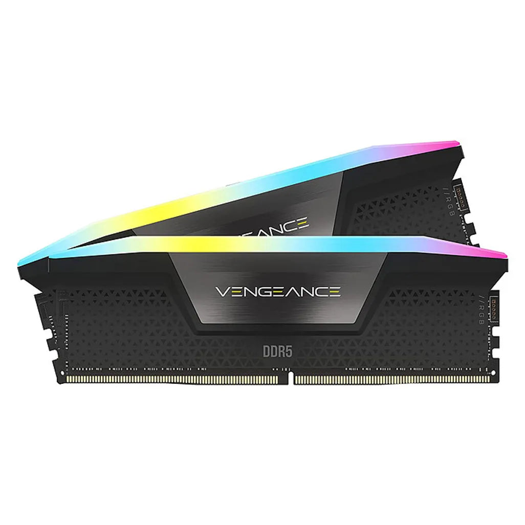 CORSAIR VENGEANCE RGB 128GB (2 x 64GB) DDR5 6400 CL42-52-52-104 1.35V Intel XMP Memory - BLACK