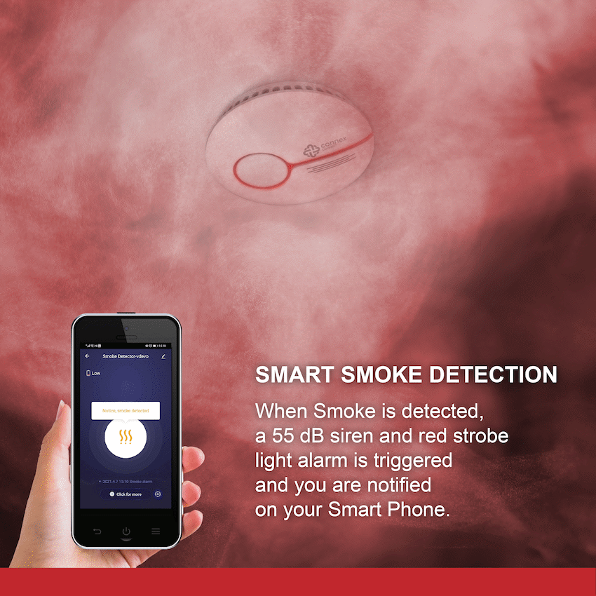 Connex Connect Smart Home Smart Wi-Fi Smoke Detector Alarm Twin Pack