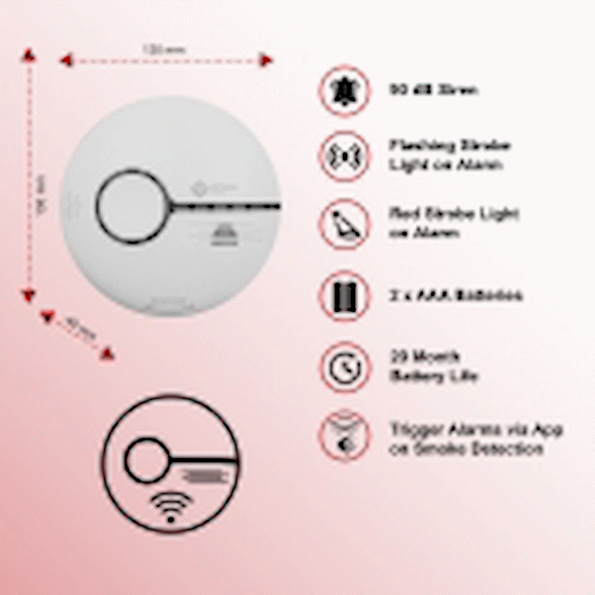 Connex Connect Smart Home Smart Wi-Fi Smoke Detector Alarm Twin Pack