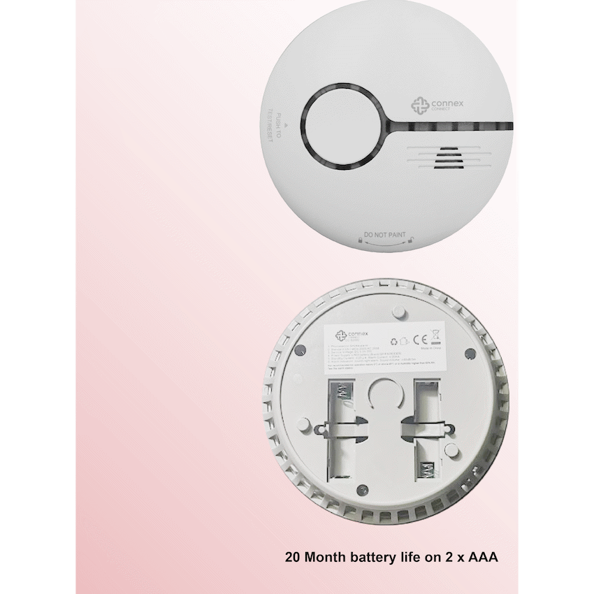 Connex Connect Smart Home Smart Wi-Fi Smoke Detector Alarm Twin Pack