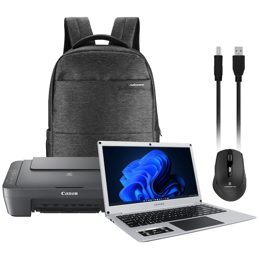 Connex Devices Connex L1430-PRO-SL256 - 14" Celeron N4020 8GB/256SSD W11HOME Printer+Bag+Mouse