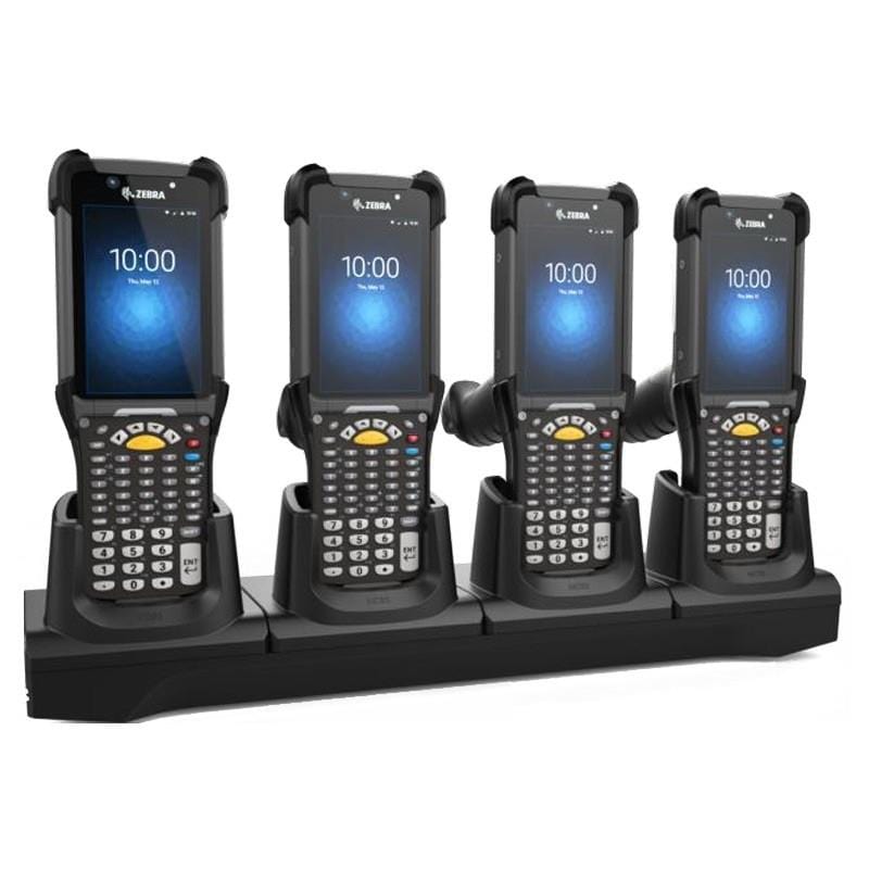 Zebra MC93 4SLOT CHARGE ONLY SHARECRADLE. REQUIRES: LEVEL VI POWER SUPPLY PWR-BGA12V108W0WW; DC CORD CBL-DC-381A1-01 AND COUNTRY