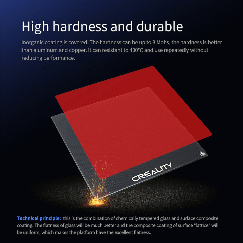 Creality Devices Carborundum Glass Platform Kit 235x235x4 - Ender 5 Pro, Ender 3 Pro