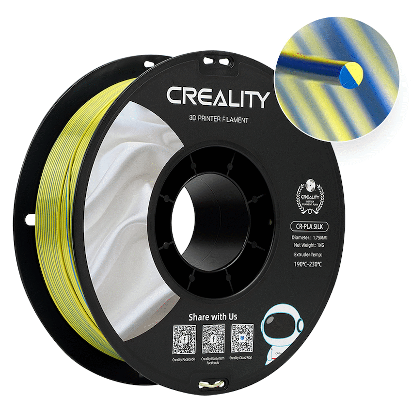 Creality Devices Creality Dual Silk Filament PLA Yellow-Blue 1kg
