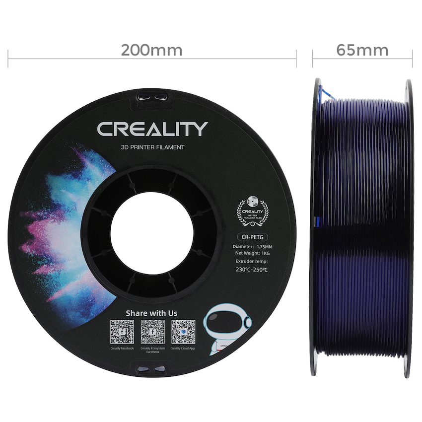 Creality Devices Creality PETG Filament Transparent Blue 1Kg