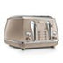 Delonghi 4 Slice Beige Icona Metallics Toaster - CTOT4003.BG