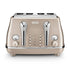 Delonghi 4 Slice Beige Icona Metallics Toaster - CTOT4003.BG