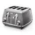 Delonghi 4 Slice Grey Icona Metallics Toaster - CTOT4003.GY