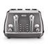 Delonghi 4 Slice Grey Icona Metallics Toaster - CTOT4003.GY
