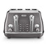 Delonghi 4 Slice Grey Icona Metallics Toaster - CTOT4003.GY