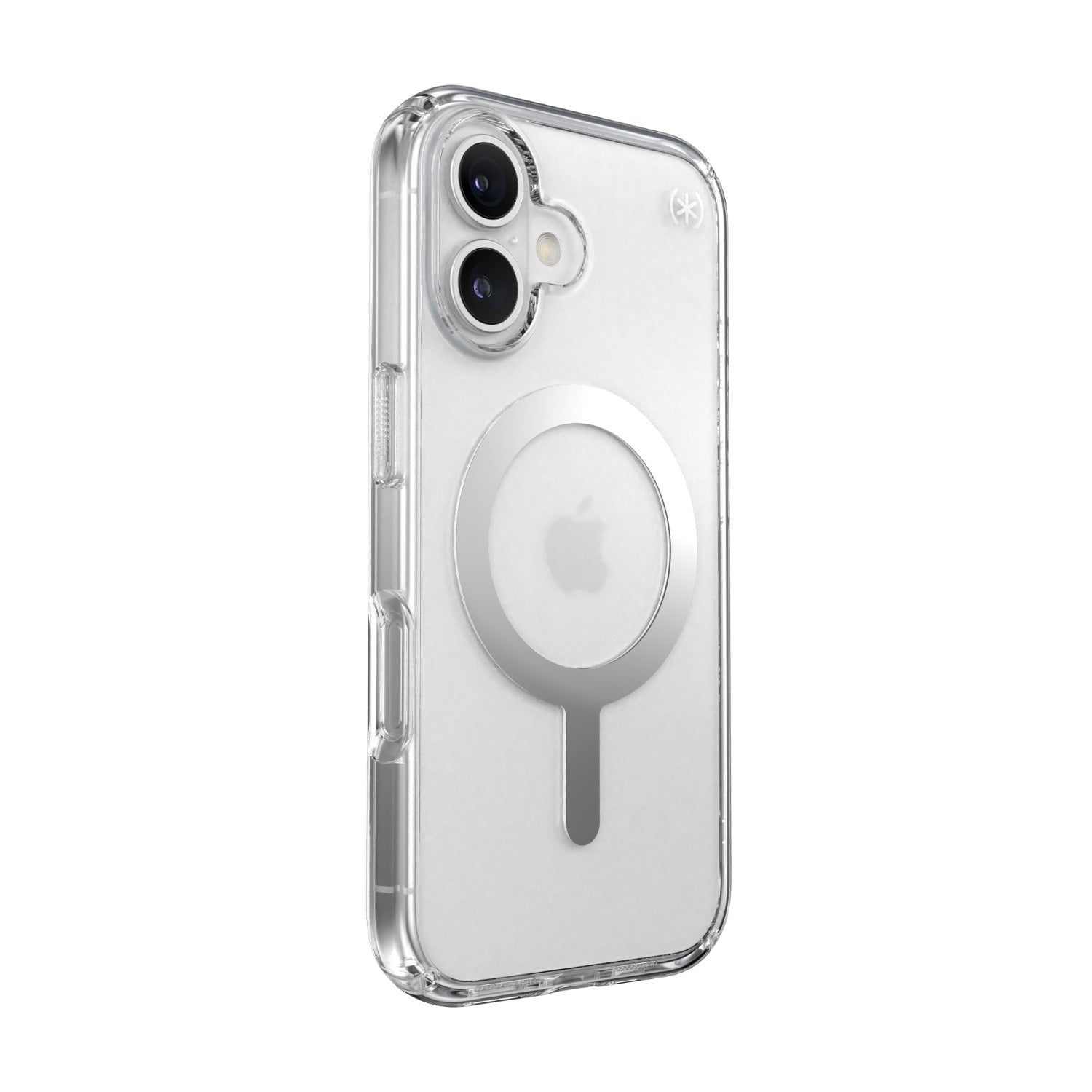 Speck Presidio Perfect Clear MagSafe Case - Apple iPhone 16 - Clear & Chrome