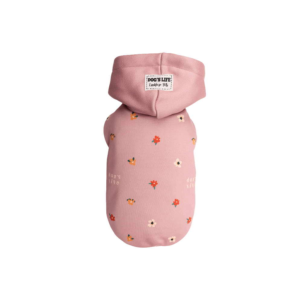 Dog's Life Nature Loving Pup Winter Hoodie Pink L