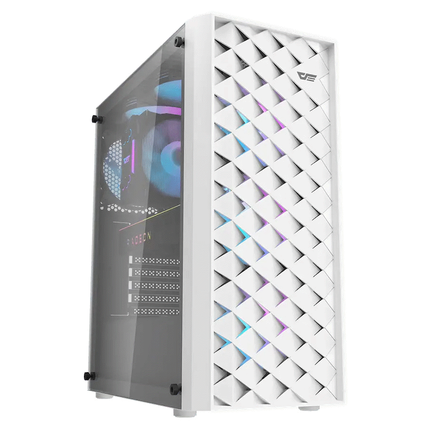 Dark Flash Devices darkFlash Computer Case DK351 - White (with 4 ARGB Fans)