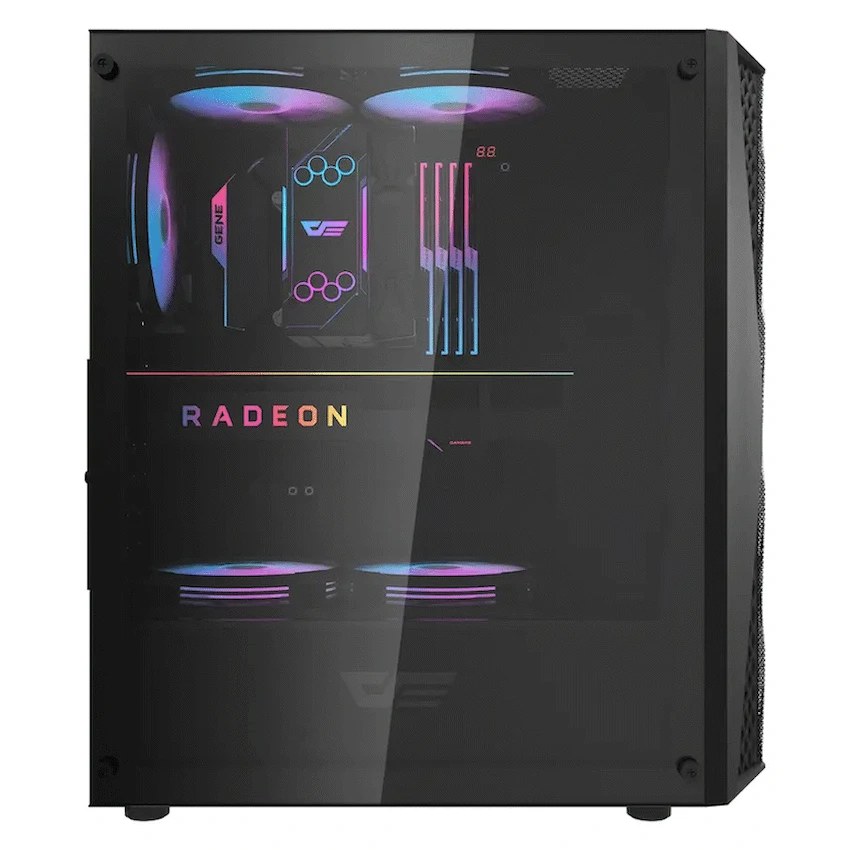 Dark Flash Devices darkFlash Computer Case DK352 Plus - Black (with 4 ARGB Fans)