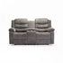 BAZ FABRIC 2 SEATER RECLINER WITH CONSOLE - GREY