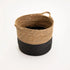 CATTAIL LEAF BASKET PLANTER K464 - NATURAL/BLACK