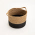 CATTAIL LEAF BASKET PLANTER K464 - NATURAL/BLACK